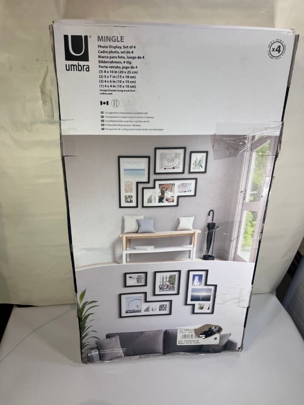 Umbra Mingle Gallery Photo Frame Set of 4 Black Wall Display NEW